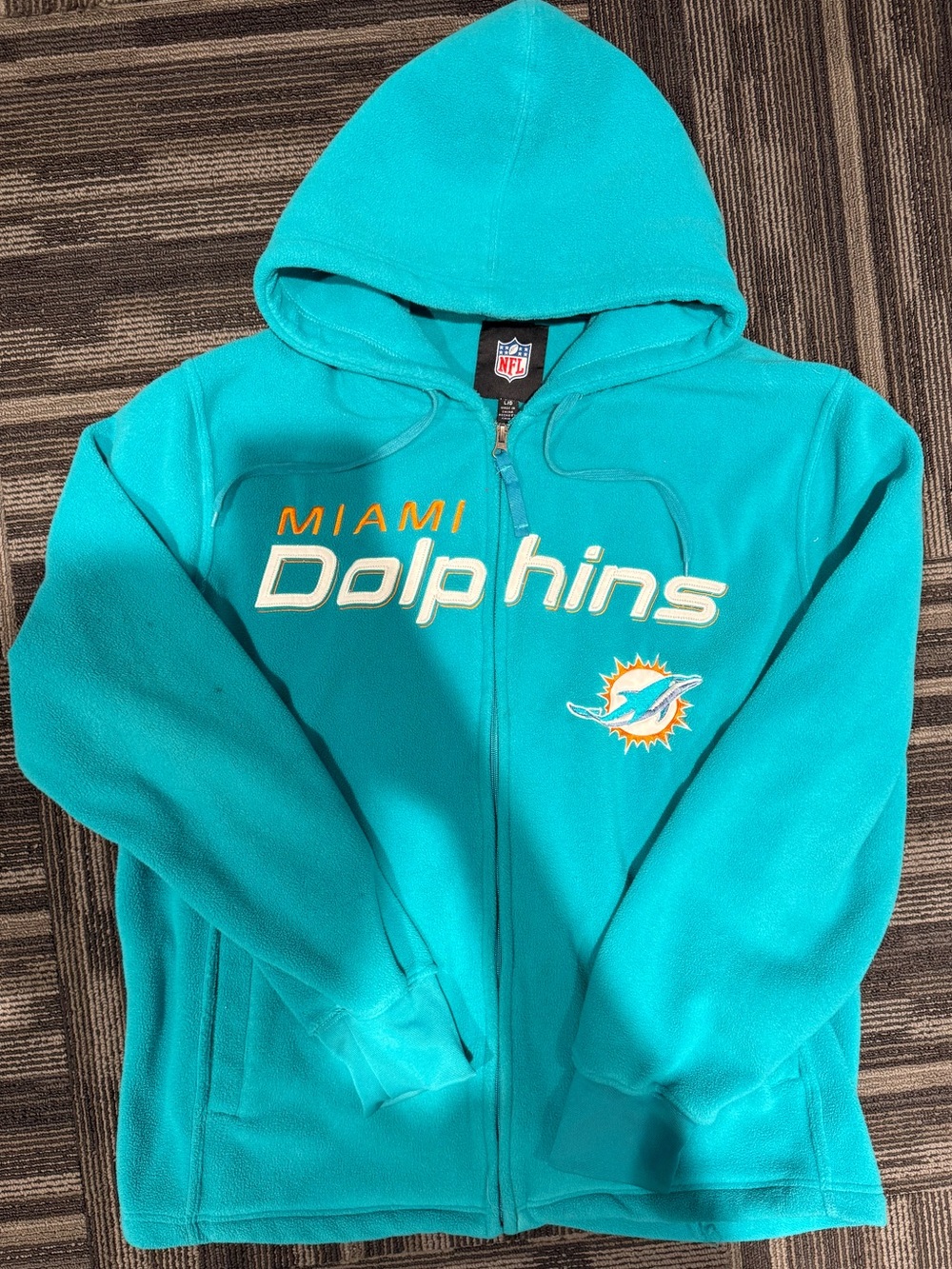 Miami Dolphins Teal NFL Zip-Up Hoodie Large